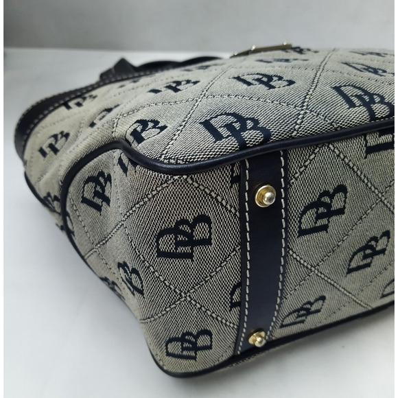 Dooney & Bourke Black Canvas Leather Trim Double Handle Mini Tote Shoulder Bag - Picture 16 of 16